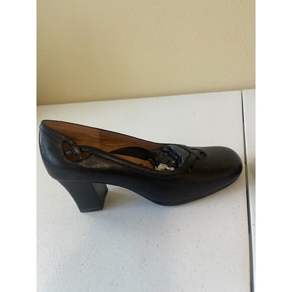 Strictly Comfort Womens Classic Pump Shoes Black Block Heels Leather 7 M - Picture 12 of 15